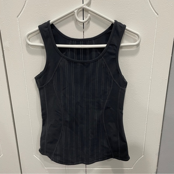 Lululemon Grey Stripped Tank Top - Picture 1 of 7